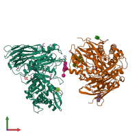 PDB entry 6i6x coloured by chain, front view.