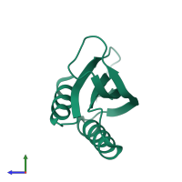 PDB entry 6i6y coloured by chain, side view.