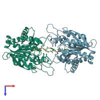 PDB entry 6i6z coloured by chain, top view.