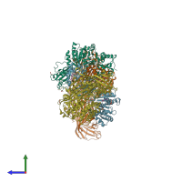 PDB entry 6i7s coloured by chain, side view.