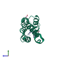 PDB 6i81 coloured by chain and viewed from the side.