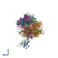 PDB entry 6i84 coloured by chain, side view.