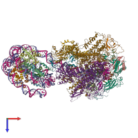 PDB entry 6i84 coloured by chain, top view.