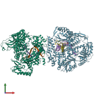 PDB entry 6i8a coloured by chain, front view.