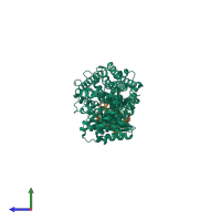 PDB entry 6i8g coloured by chain, side view.
