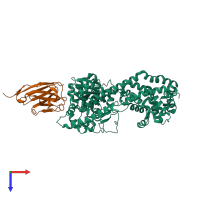 PDB entry 6i8g coloured by chain, top view.