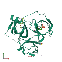 PDB entry 6i8y coloured by chain, front view.