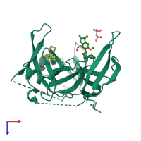 PDB entry 6i8y coloured by chain, top view.