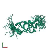 PDB entry 6i9h coloured by chain, ensemble of 18 models, front view.