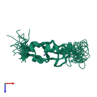 PDB entry 6i9h coloured by chain, ensemble of 18 models, top view.
