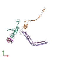 PDB entry 6iac coloured by chain, front view.