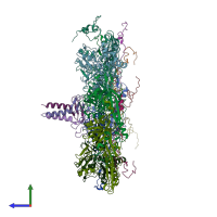 PDB entry 6iaw coloured by chain, side view.