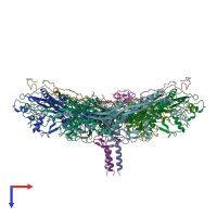 PDB entry 6iaw coloured by chain, top view.