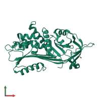 PDB entry 6iay coloured by chain, front view.