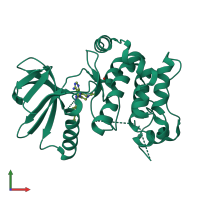 PDB entry 6ib2 coloured by chain, front view.