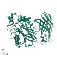 PDB entry 6ibd coloured by chain, front view.