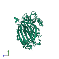 PDB entry 6ibd coloured by chain, side view.
