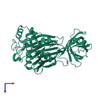 PDB entry 6ibd coloured by chain, top view.
