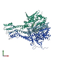 PDB entry 6ibg coloured by chain, front view.