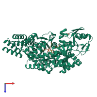 PDB entry 6ibo coloured by chain, top view.