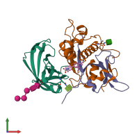 PDB entry 6ic5 coloured by chain, front view.