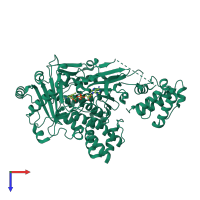 PDB entry 6ici coloured by chain, top view.