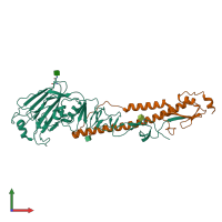 PDB entry 6icx coloured by chain, front view.