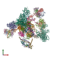 PDB entry 6id1 coloured by chain, front view.