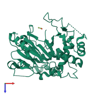 PDB entry 6ie3 coloured by chain, top view.