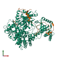 PDB entry 6ieh coloured by chain, front view.