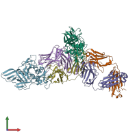 PDB entry 6iek coloured by chain, front view.