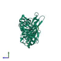 PDB entry 6ieo coloured by chain, side view.