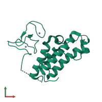 PDB entry 6iet coloured by chain, front view.