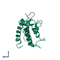 PDB entry 6iet coloured by chain, side view.