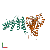 PDB entry 6if3 coloured by chain, front view.