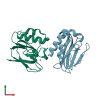 PDB entry 6ifp coloured by chain, front view.