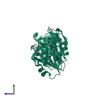 PDB entry 6ift coloured by chain, side view.
