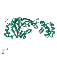 PDB 6ift coloured by chain and viewed from the top.