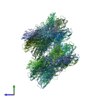 PDB entry 6igc coloured by chain, side view.