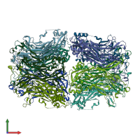 PDB entry 6igd coloured by chain, front view.