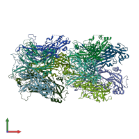 PDB entry 6igf coloured by chain, front view.
