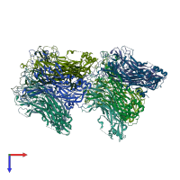 PDB entry 6igf coloured by chain, top view.