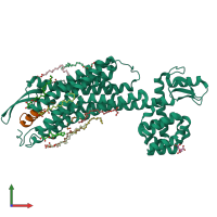 PDB entry 6igk coloured by chain, front view.