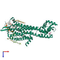 PDB entry 6igk coloured by chain, top view.