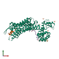 PDB entry 6igl coloured by chain, front view.