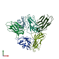 PDB entry 6igo coloured by chain, front view.