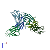 PDB entry 6igo coloured by chain, top view.