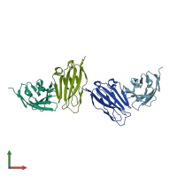 PDB entry 6igt coloured by chain, front view.