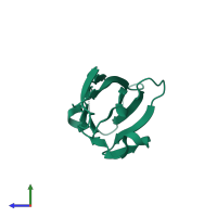 PDB entry 6igw coloured by chain, side view.