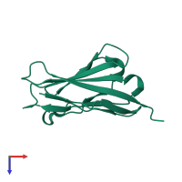 PDB entry 6igw coloured by chain, top view.